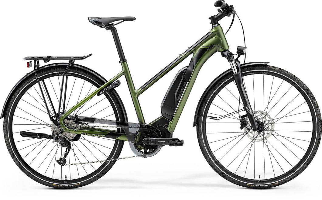 Merida 22 Espresso 300SE EQ 504WH WXS Electric Bike – Silk Fog Green (Black)