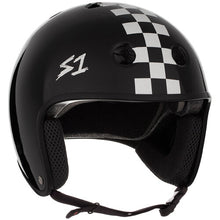 Load image into Gallery viewer, S-One Helmet Retro Lifer Black Matte/White Checkers