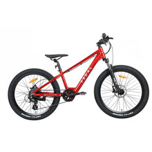 Load image into Gallery viewer, Pedal Warrior 2 24'' Electric Mountain Bike Red