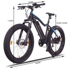 Load image into Gallery viewer, NCM Aspen Plus Fat Tyre Electric Bike, E-Bike, 48V 16Ah 250W, Electric Mountain Bike 768Wh Battery [Black 26&quot;]
