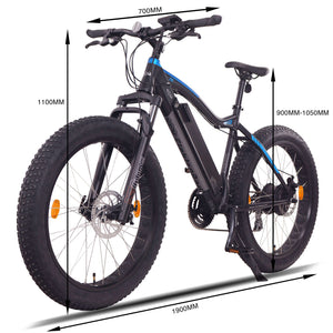 NCM Aspen Plus Fat Tyre Electric Bike, E-Bike, 48V 16Ah 250W, Electric Mountain Bike 768Wh Battery [Black 26"]