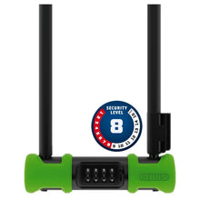 Load image into Gallery viewer, Abus Ultra 410c U-Bolt 230 x 12mm Combination Lock + SH34 Green