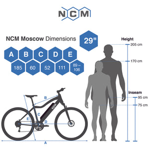 NCM Moscow Plus Electric Mountain Bike, 250W, E-Bike, E-MTB, 48V 16Ah 768Wh