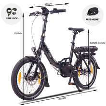 Load image into Gallery viewer, NCM Paris Max N8R Folding E-Bike, 36V 14Ah 540Wh Battery, [Black 20]
