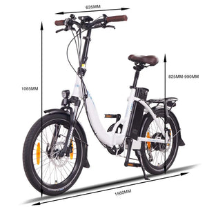 NCM Paris Folding Portable Electric EBike 250W-350W Motor 36V 15Ah 540Wh Battery
