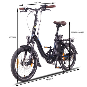 NCM Paris Folding Portable Electric EBike 250W-350W Motor 36V 15Ah 540Wh Battery