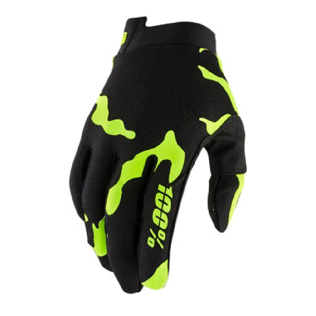 100% PERCENT I-TRACK FLURO YELLOW GLOVES