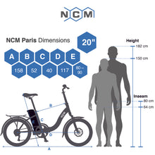Load image into Gallery viewer, NCM Paris+ Folding E-Bike, 250W, 36V 19Ah 684Wh Battery, [White 20]
