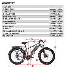 Load image into Gallery viewer, Eunorau 48V 1000W FAT-HD All Terrain E-MTB Fat Tyre Electric Mountain Bike - 26X4 Wheel Set
