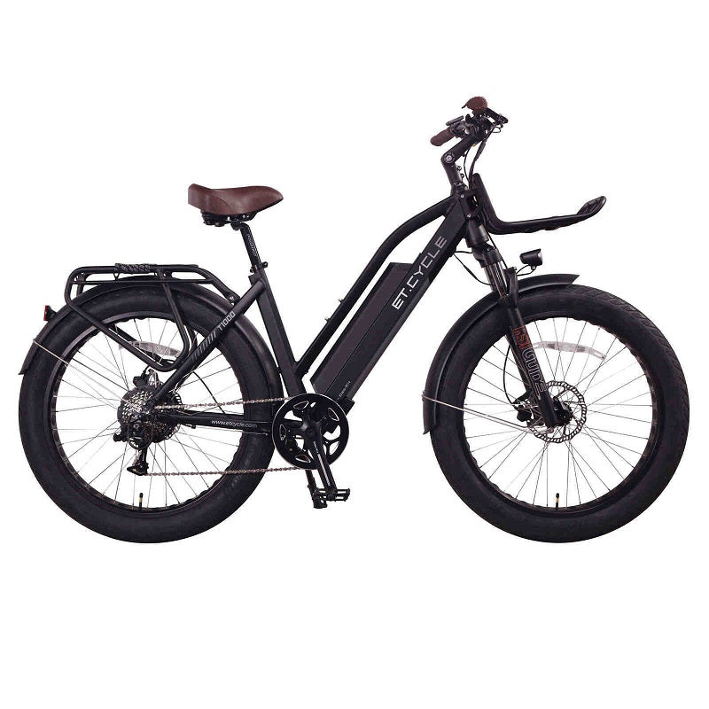 ET.Cycle T1000 Fat Trekking Step-thru E-Bike, Hydraulic Brakes, 48V 21Ah, 1008Wh-  Matt Black