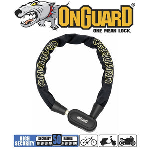 ONGUARD BIKE LOCK - 8284 - FASTLOCK SERIES - KEYED CHAIN - 90MM X 7.5MM