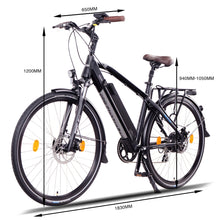 Load image into Gallery viewer, NCM Venice Plus Electric Bike Trekking E-Bike, City-Bike, 250W, 16Ah 768Wh Battery, [Black 28]
