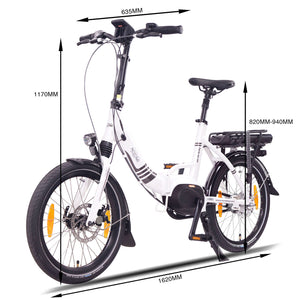 NCM Paris Max N8R Folding E-Bike, Powerful Electric Bike 36V 14Ah 540Wh Battery, [Black 20]