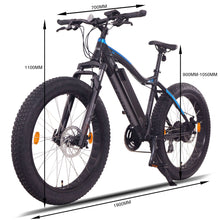 Load image into Gallery viewer, NCM Aspen Plus Fat Tyre Electric Bike, E-Bike, 48V 16Ah 250W-750W, Electric Mountain Bike 768Wh Battery [Black 26&quot;]
