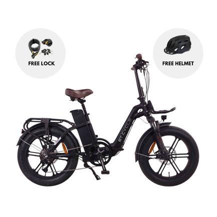 ET-CYCLE F1000 Folding E-Bike, 48V 21 Ah , 1008Wh, Hydraulic Brakes [Matt Black]