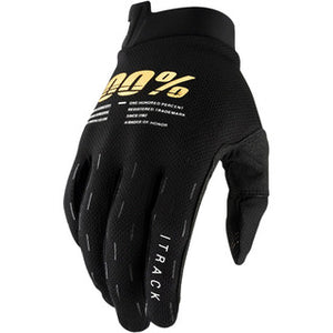 100% PERCENT I-TRACK BLACK GLOVES