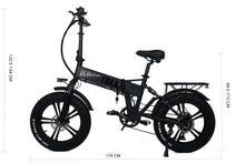 Load image into Gallery viewer, 2023 NEW KRISTALL RX20 48V17AH 750W FAT TIRE FOLDING EBIKE INTERGRATED RIM
